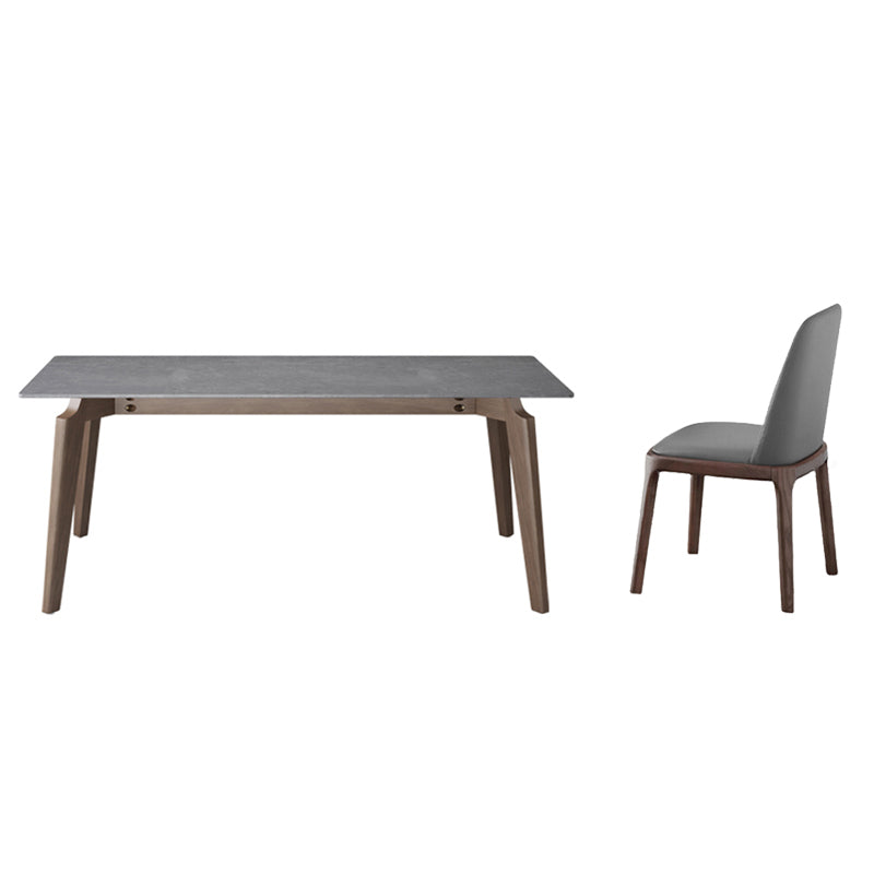 【ダイニングテーブル】トネリコ マーブル柄 北欧風 ダイニングテーブルセットの全体画像 グレー ダイニングテーブルセット