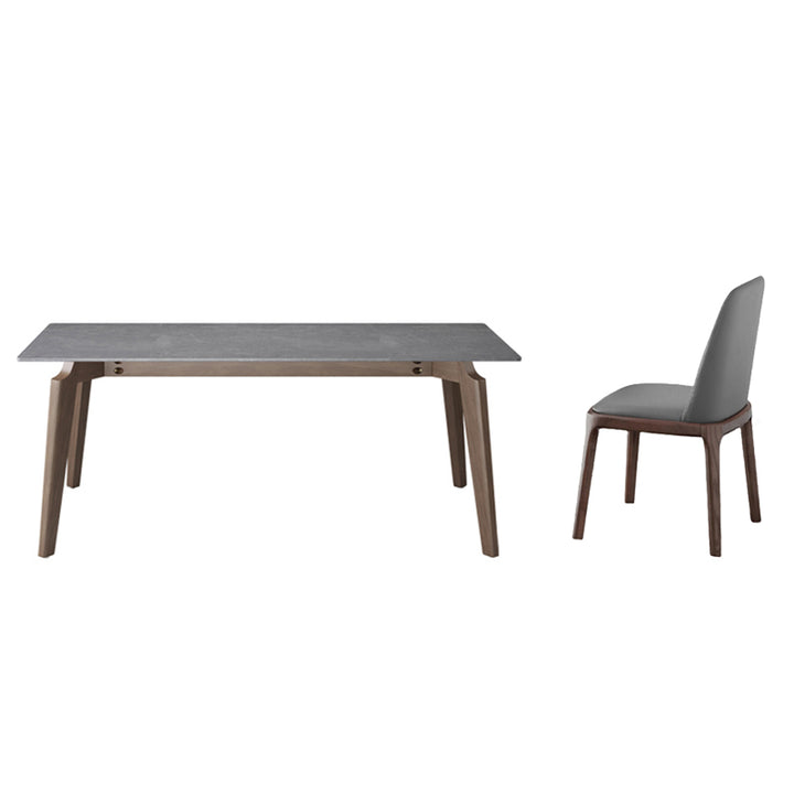 【ダイニングテーブル】トネリコ マーブル柄 北欧風 ダイニングテーブルセットの全体画像 グレー ダイニングテーブルセット