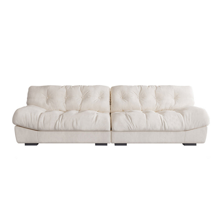 【ソファ】美しいクリーム色 1/2/3/4人掛け ホワイト 高密度ウレタンフォーム・フェザー 4人掛け(大) 280cm