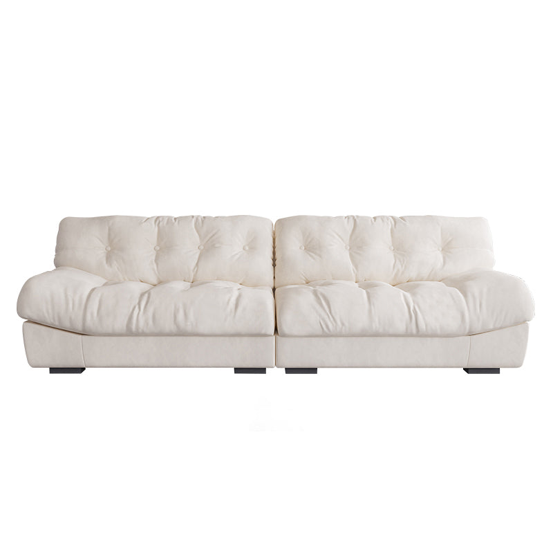 【ソファ】美しいクリーム色 1/2/3/4人掛け ホワイト 高密度ウレタンフォーム・フェザー 5人掛け 300cm