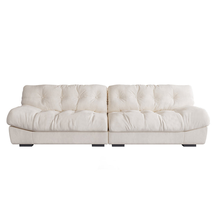 【ソファ】美しいクリーム色 1/2/3/4人掛け ホワイト 高密度ウレタンフォーム・フェザー 5人掛け 300cm