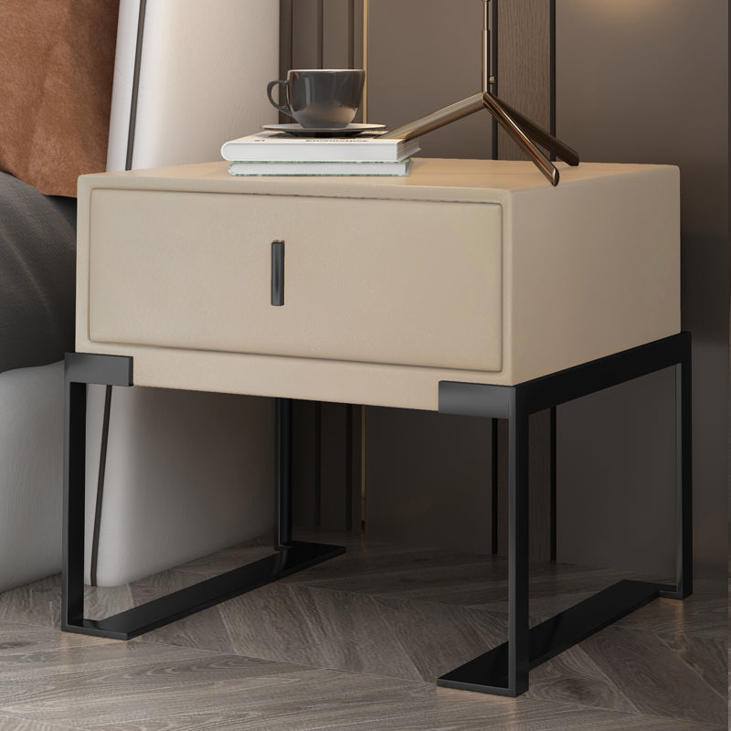 【ナイトテーブル】ベッドサイドテーブル デザイン性 選べる12色 黄色い 脚色ブラック 52*40*48 安心の100日間返品交換保証