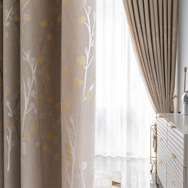 【ドレープカーテン】ジャガード織 選べる24色柄 カーテンの細部画像 浅いピンク(柄付け) ポリエステル 遮光1級 1.5倍ヒダ(2つ山)