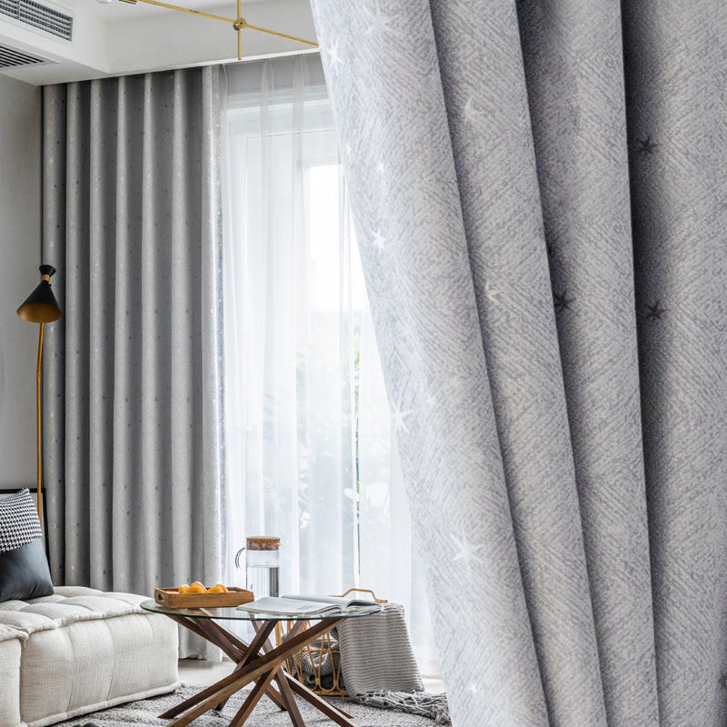 【ドレープカーテン】ジャガード織 選べる24色柄 カーテンの細部画像 シルバー(柄付け) ポリエステル 遮光1級 1.5倍ヒダ(2つ山)