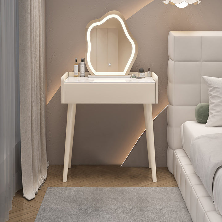 INDOORPLUS公式/ドレッサー ふわふわな雰囲気 おしゃれ (LEDミラーおまけ)テーブルのみ