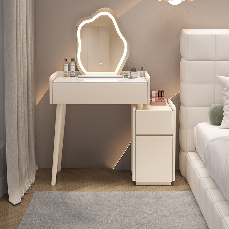 INDOORPLUS公式/ドレッサー ふわふわな雰囲気 おしゃれ (LEDミラーおまけ)テーブル+収納ボックス