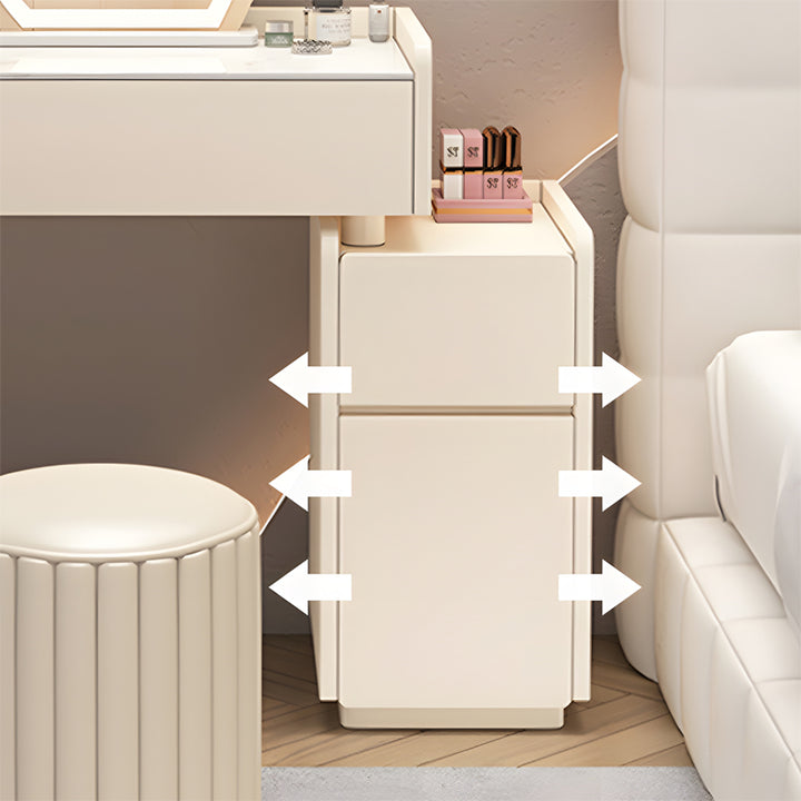 INDOORPLUS公式/ドレッサー ふわふわな雰囲気 おしゃれ 収納ボックス お部屋のスペースに合わせて調整可能