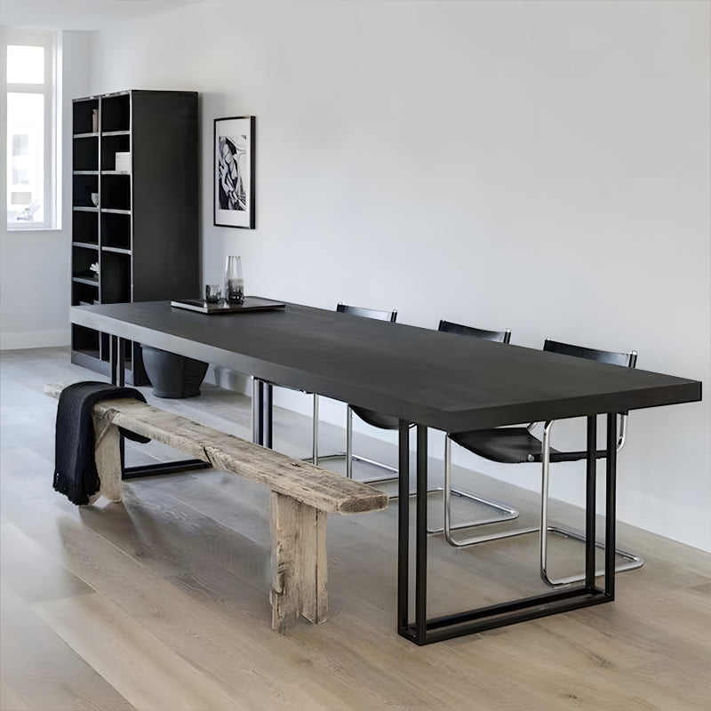 【ダイニングテーブル】レトロモダン 無垢材  選べる10サイズ ブラック