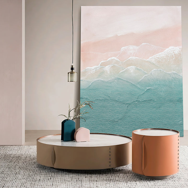 【掛絵】ピンクビーチ 手描き油絵