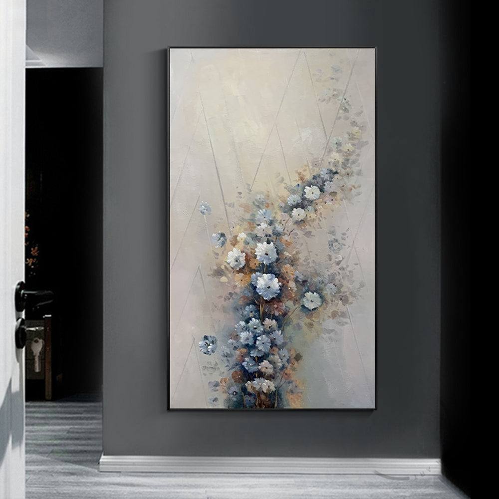 【掛絵】古典主義花 手描き油絵