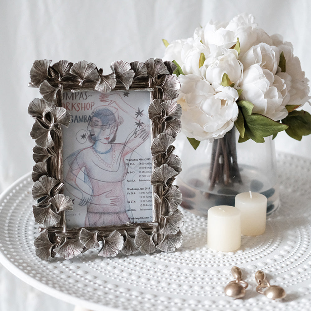 【フォトフレーム ・写真立て】イチョウの葉 シンプル 北欧風