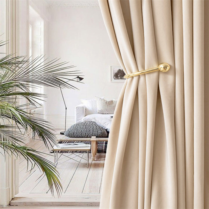 【ドレープカーテン】ミルクティー 選べる7色 ベルベットカーテン