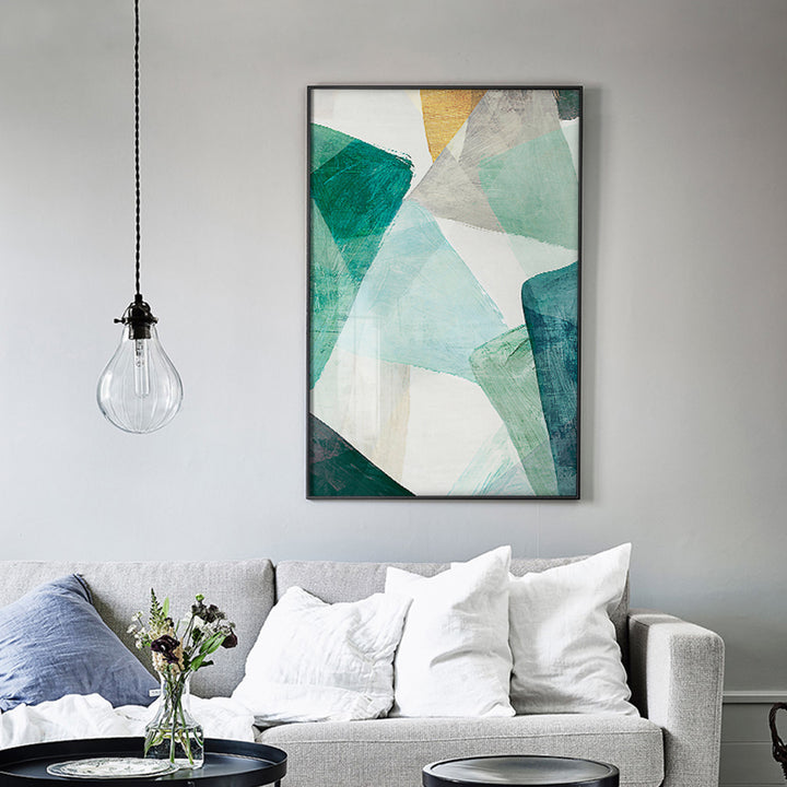 【掛絵】緑幾何学 選べる3パターン