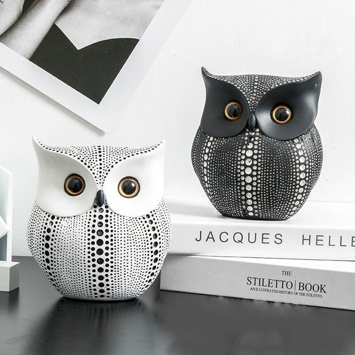 【オブジェ・置物】水玉模様 フクロウ 北欧風