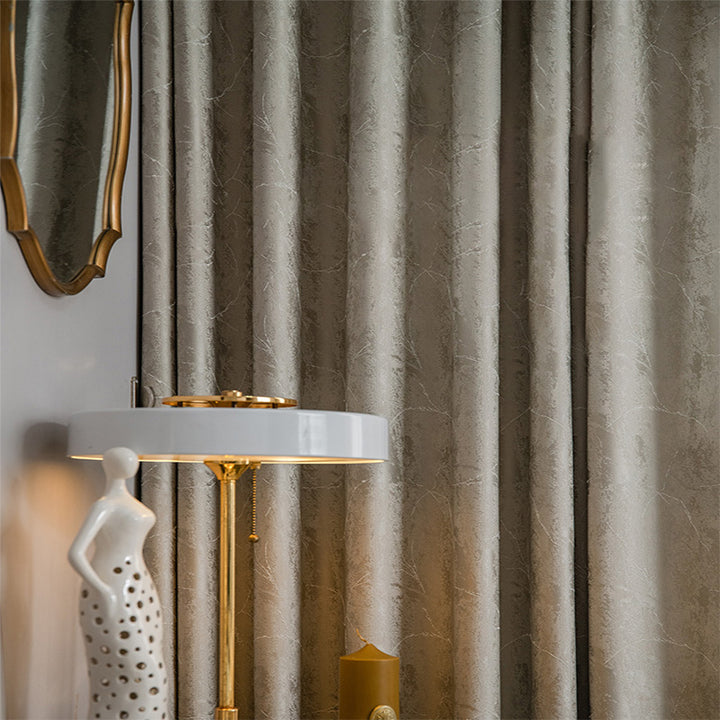 【ドレープカーテン】ジャガード織エレガント 選べる4色 カーテンの細部画像 ブラウン(柄付け) 布製 遮光2級