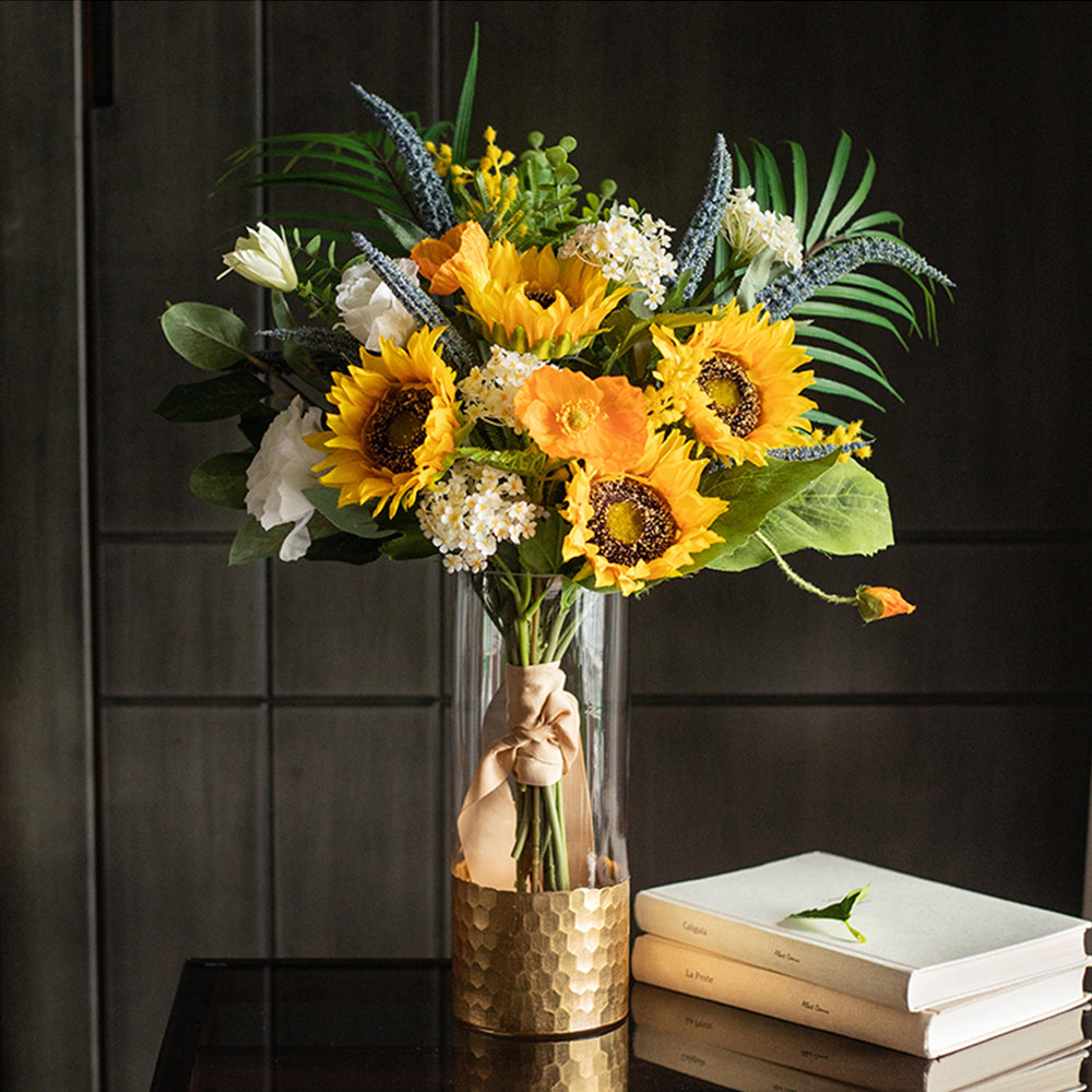 【造花】ひまわり フローラル 花束 フェイク