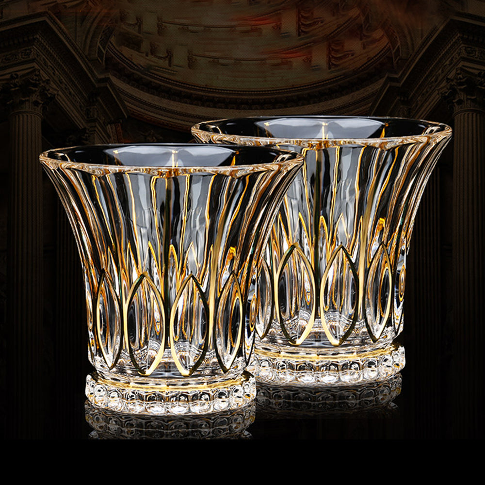 【ウィスキーグラス】高級 ヨーロッパ風 ゴールドライン