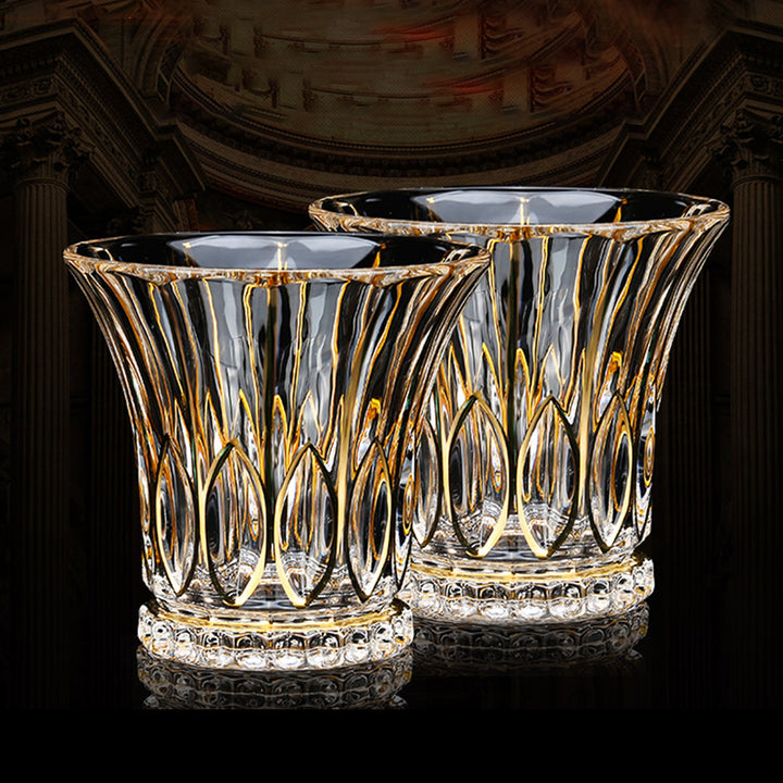 【ウィスキーグラス】高級 ヨーロッパ風 ゴールドライン