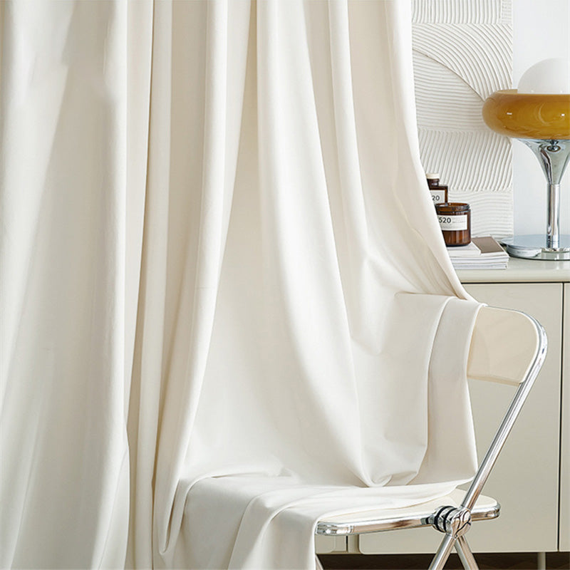 【ドレープカーテン】ミルクティー 選べる7色 ベルベットカーテン