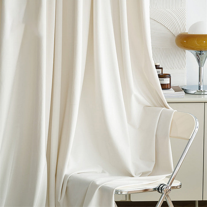 【ドレープカーテン】ミルクティー 選べる7色 ベルベットカーテン