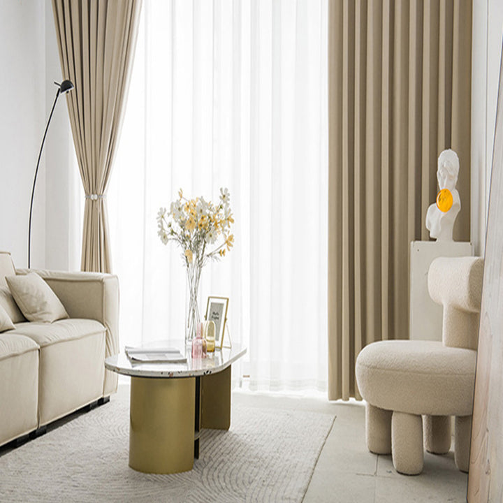 【ドレープカーテン】ミルクティー 選べる7色 ベルベットカーテン