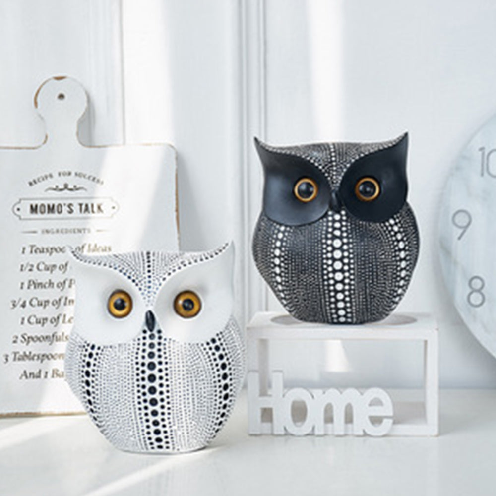 【オブジェ・置物】水玉模様 フクロウ 北欧風