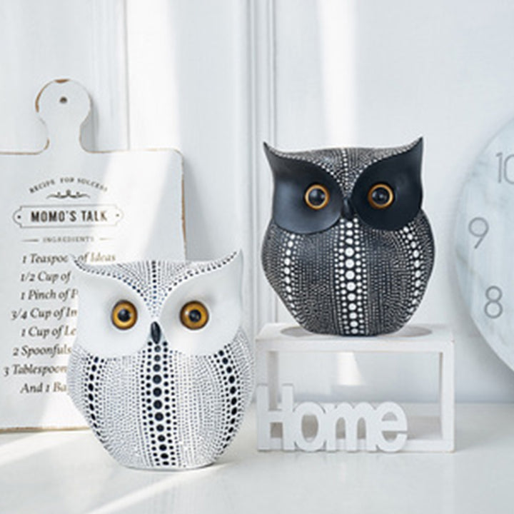 【オブジェ・置物】水玉模様 フクロウ 北欧風