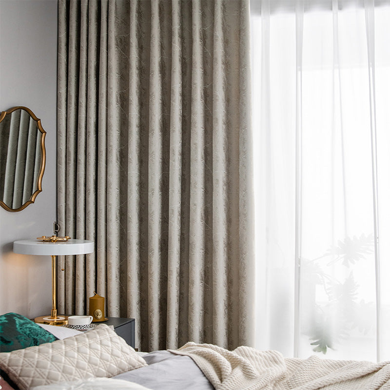 【ドレープカーテン】ジャガード織エレガント 選べる4色 アイボリー(柄付け) 布製 遮光2級