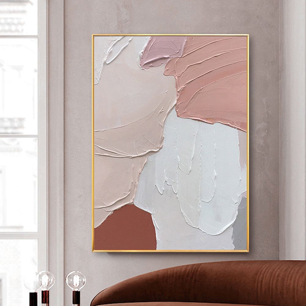 【掛絵】ピンク系抽象 選べる6パターン 手描き油絵