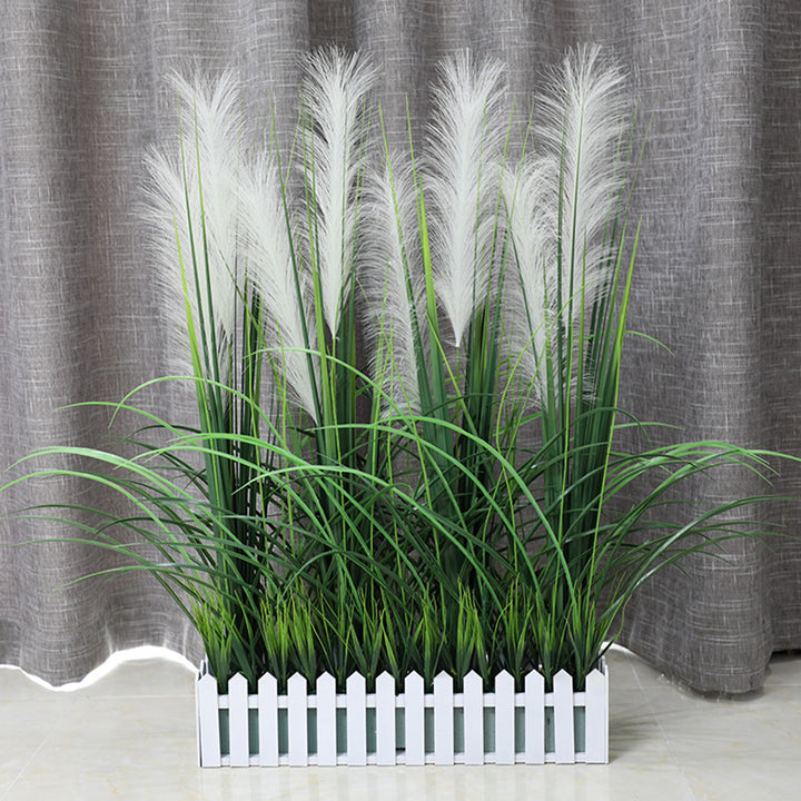 【造花】葦 窓 緑豊か木製フェンス 元気 フェイク