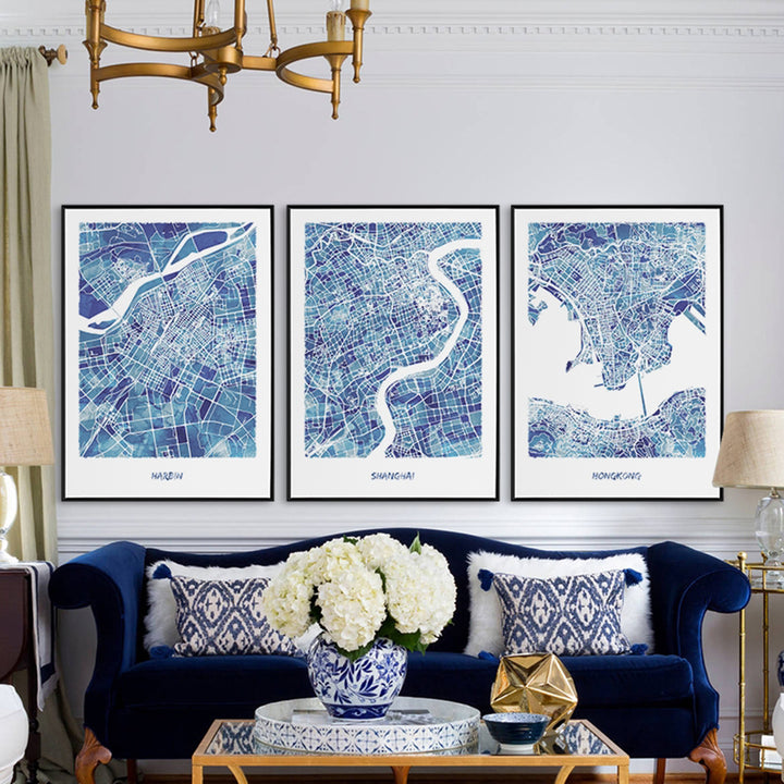 【掛絵】都市地図 選べる4パターン オーダーメイド可能