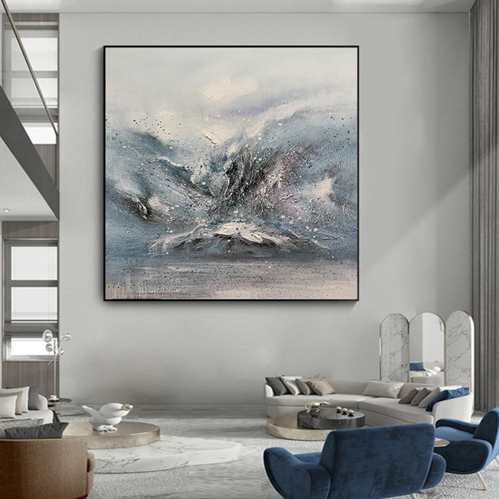 【掛絵】北欧山 選べる2パターン 手描き油絵