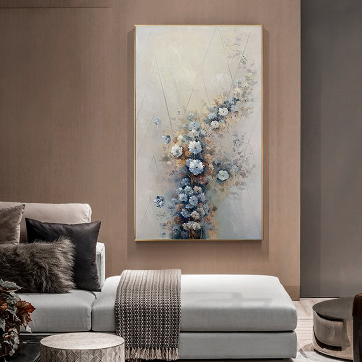 【掛絵】古典主義花 手描き油絵