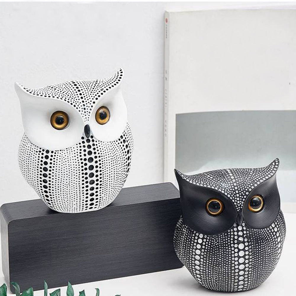 【オブジェ・置物】水玉模様 フクロウ 北欧風