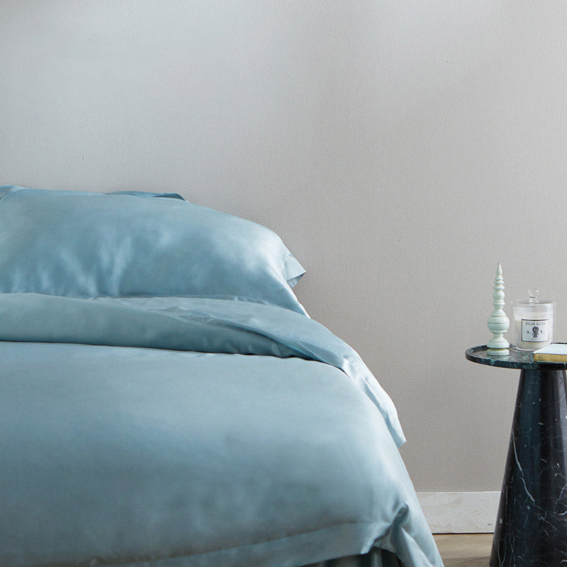 【16匁 】シルク寝具 シルク100% 天然 ツルツル 高級  寝具セット 純色 軽い贅沢 光沢 ブルー  ベッド用品 シーツカバー 単品からセットまで