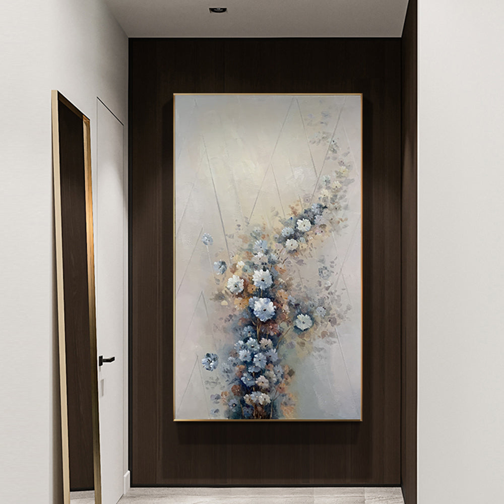 【掛絵】古典主義花 手描き油絵