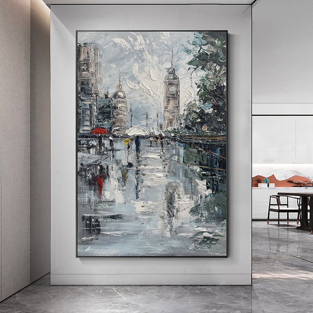 【掛絵】雨のパリ 選べる5パターン 手描き油絵