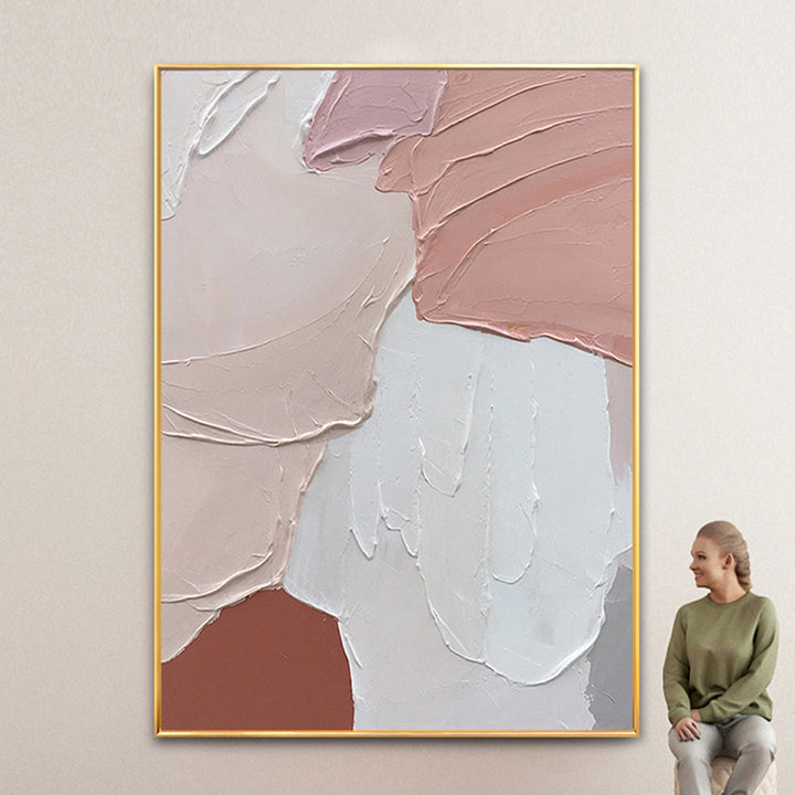 【掛絵】ピンク系抽象 選べる6パターン 手描き油絵