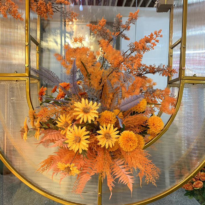 【造花】秋 オレンジ色 結婚式 シャンパン色