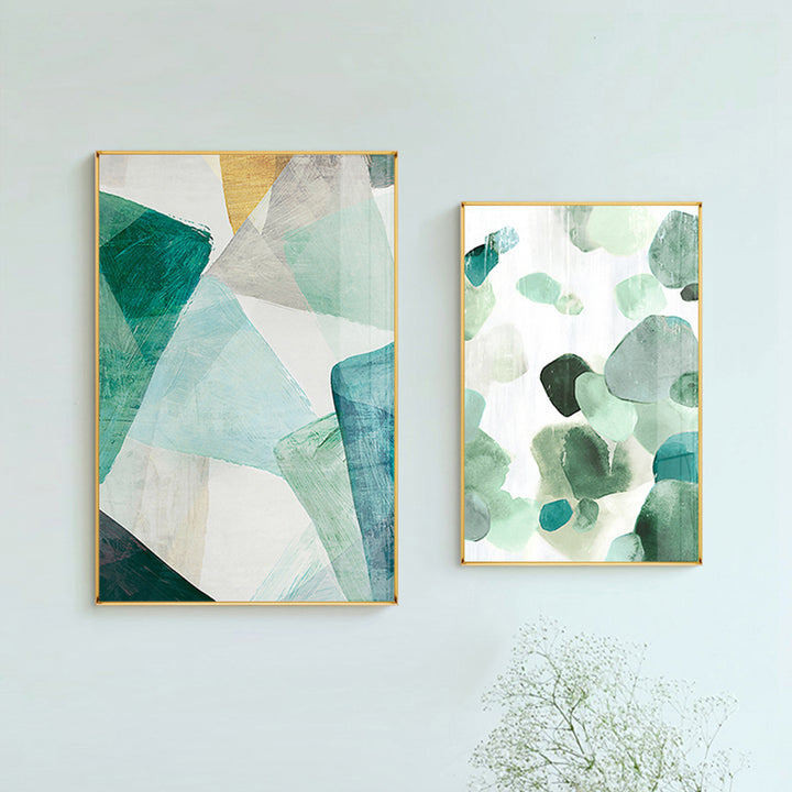 【掛絵】緑幾何学 選べる3パターン
