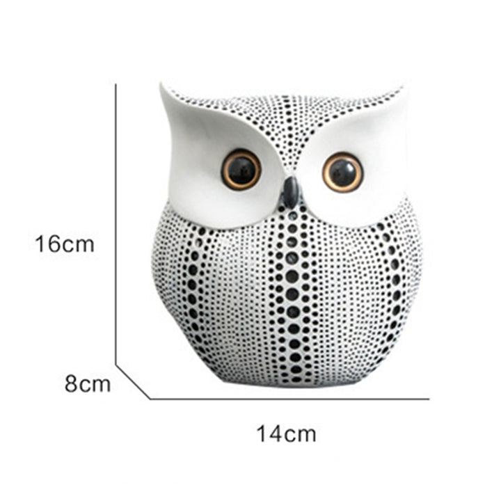 【オブジェ・置物】水玉模様 フクロウ 北欧風