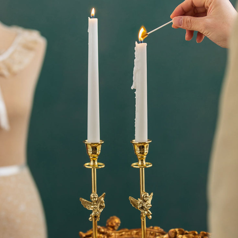 【キャンドルホルダー・スタンド】エレガント キューピッド 銅製