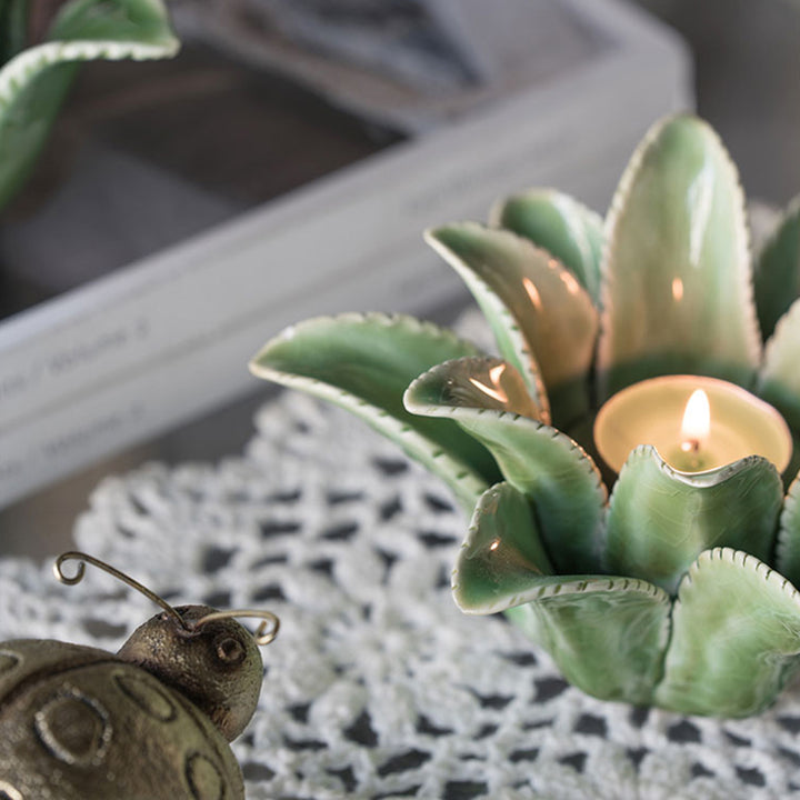 【キャンドルホルダー・スタンド】アロエベラ レトロ 置物