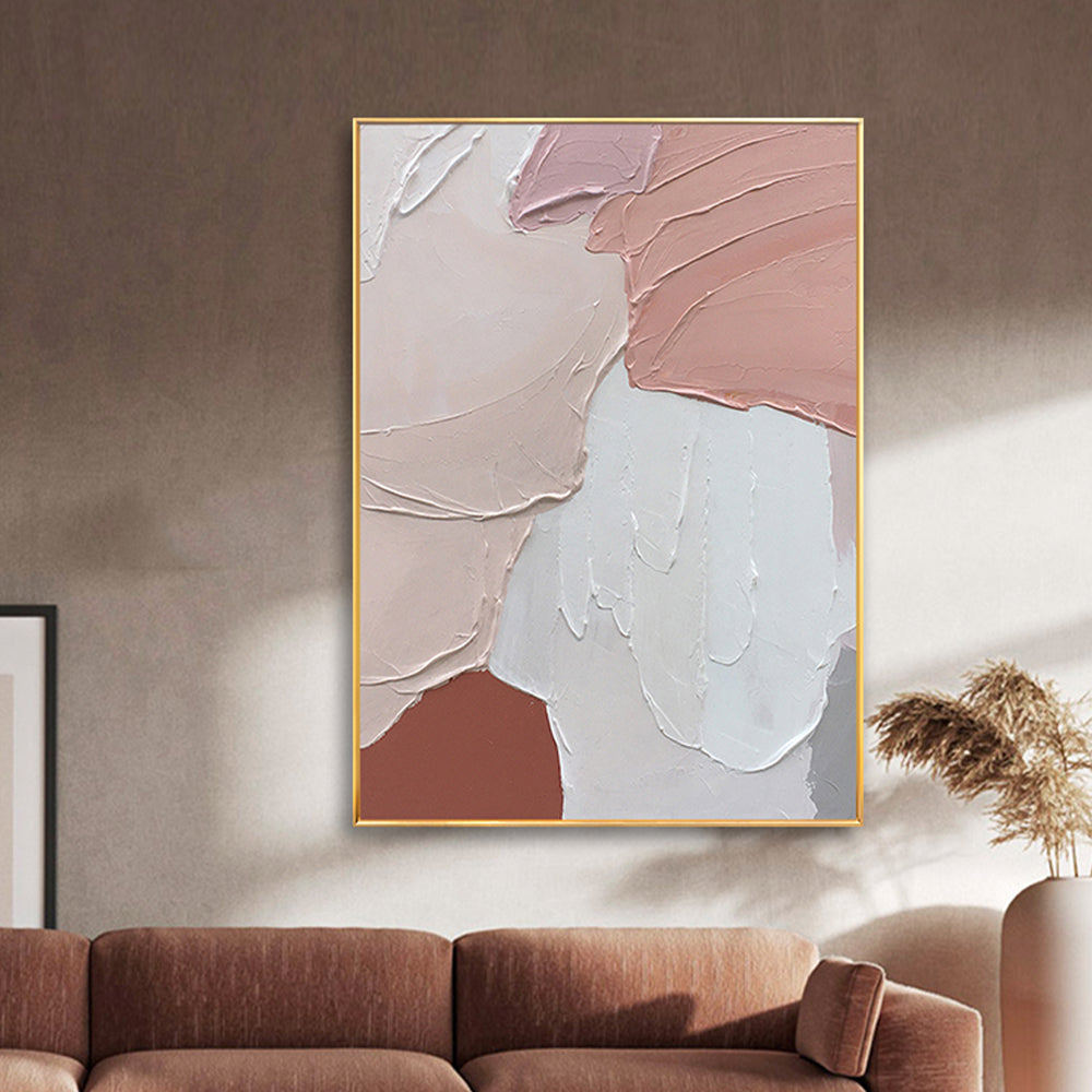 【掛絵】ピンク系抽象 選べる6パターン 手描き油絵