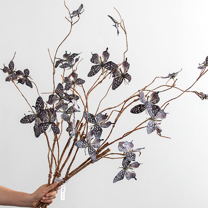 【造花 】レトロ 枯れ葉 蝶フェイク 生け花