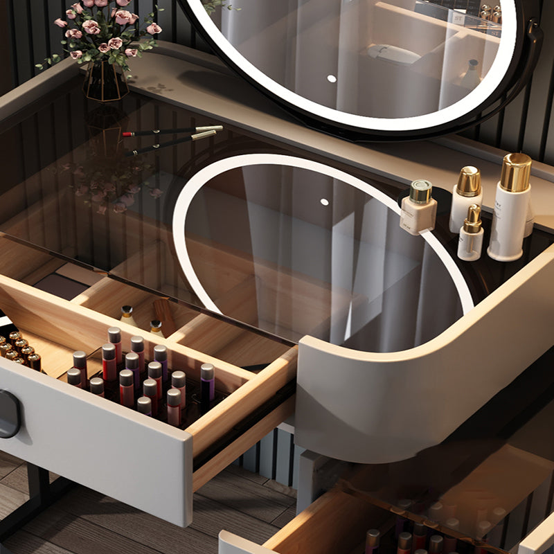 【ドレッサー】小型おしゃれ 選べる5色 引き出しの細部画像 グレー 100日間返品交換保証制度