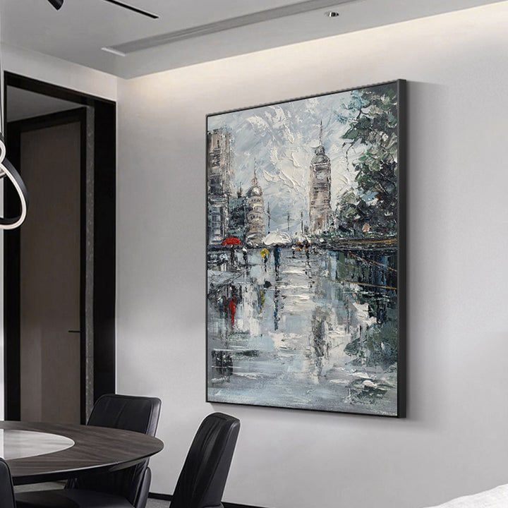 【掛絵】雨のパリ 選べる5パターン 手描き油絵