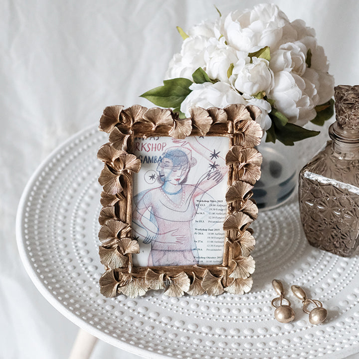 【フォトフレーム ・写真立て】イチョウの葉 シンプル 北欧風