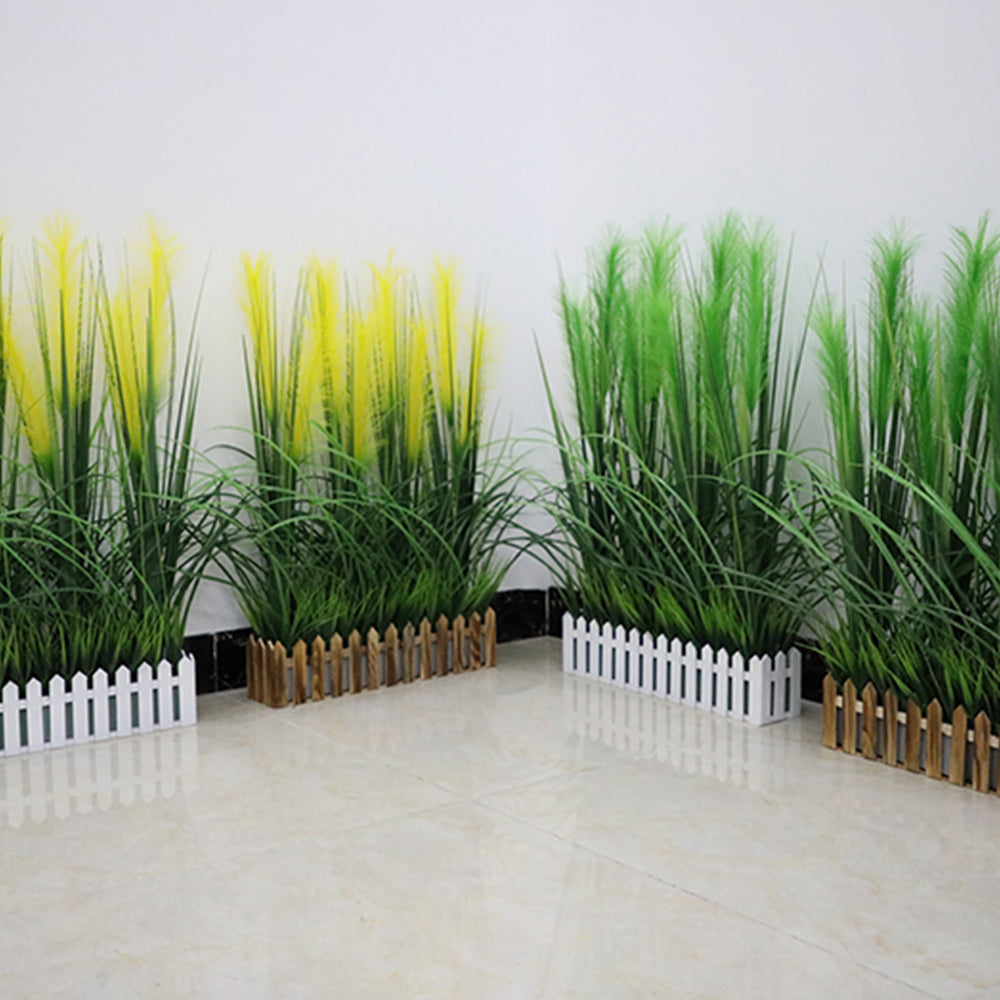 【造花】葦 窓 緑豊か木製フェンス 元気 フェイク