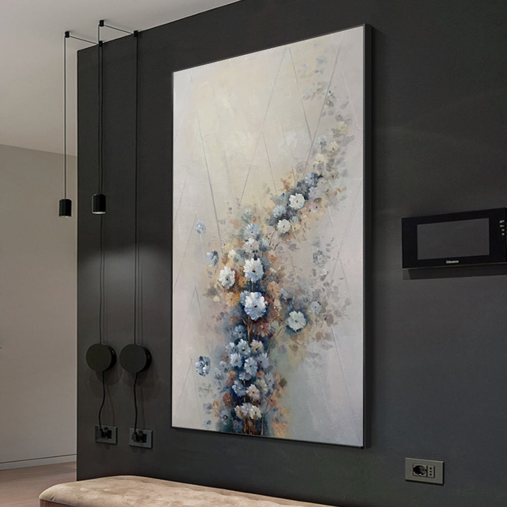 【掛絵】古典主義花 手描き油絵